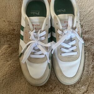 Polo Ralph Lauren White and Green Sneakers